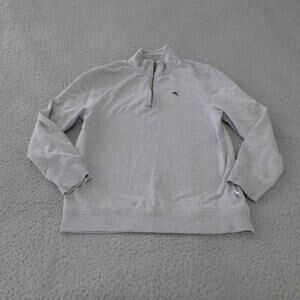 Tommy Bahama Sweater Boys Medium 7-8 1/4 Zip Pullover Gray Casual Outdoor